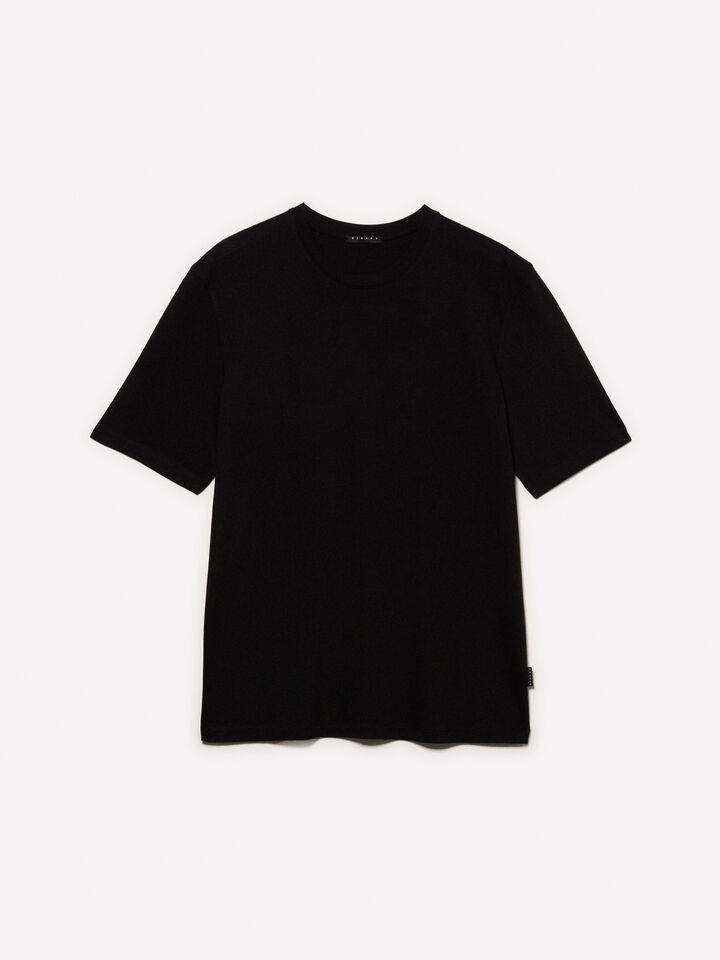 T-shirt a maniche corte regular fit nera - t-shirt a manica corta da uomo - Nero | Sisley image number 5
